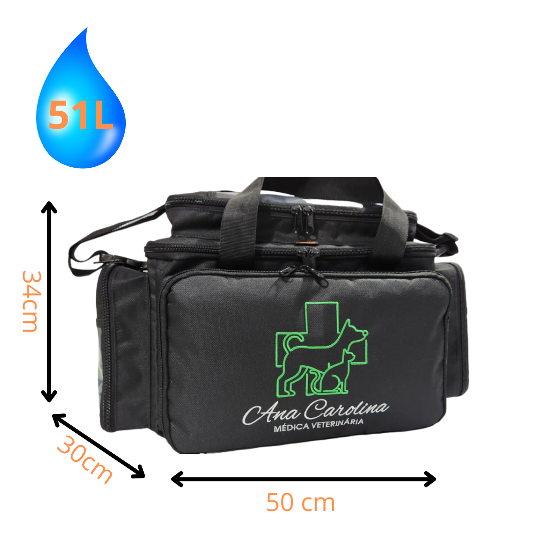Bolsa MedVet Medicina Veterinária - Com Bordado Personalizado (sua logo)