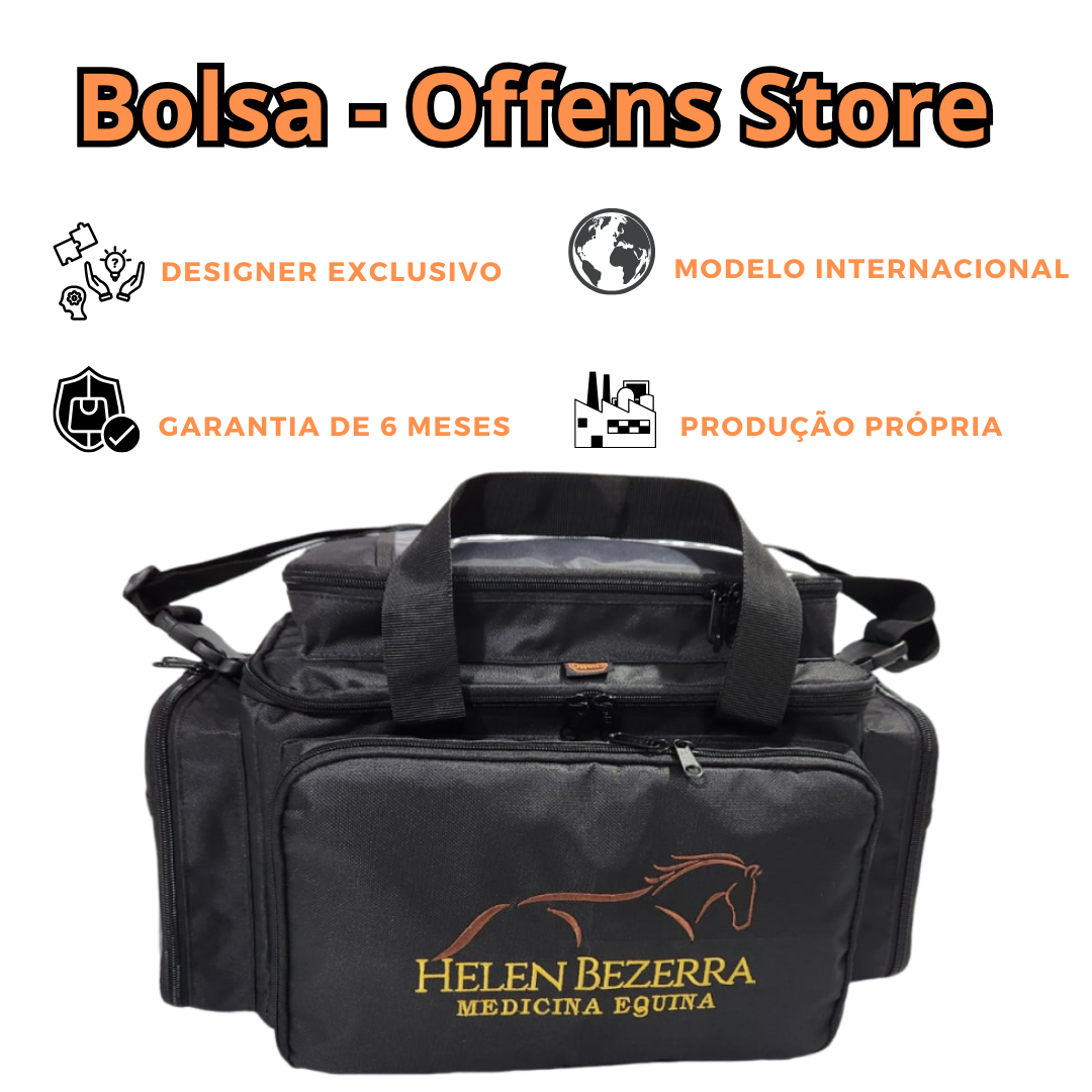 Mini Bolsa  Medicina Veterinária - Bordado Personalizado - Preta -