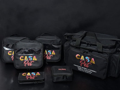 Bolsa Veterinaria personalizada, 3 organizadores 1 porta ampola e 1 porta vacina todos personalizados.