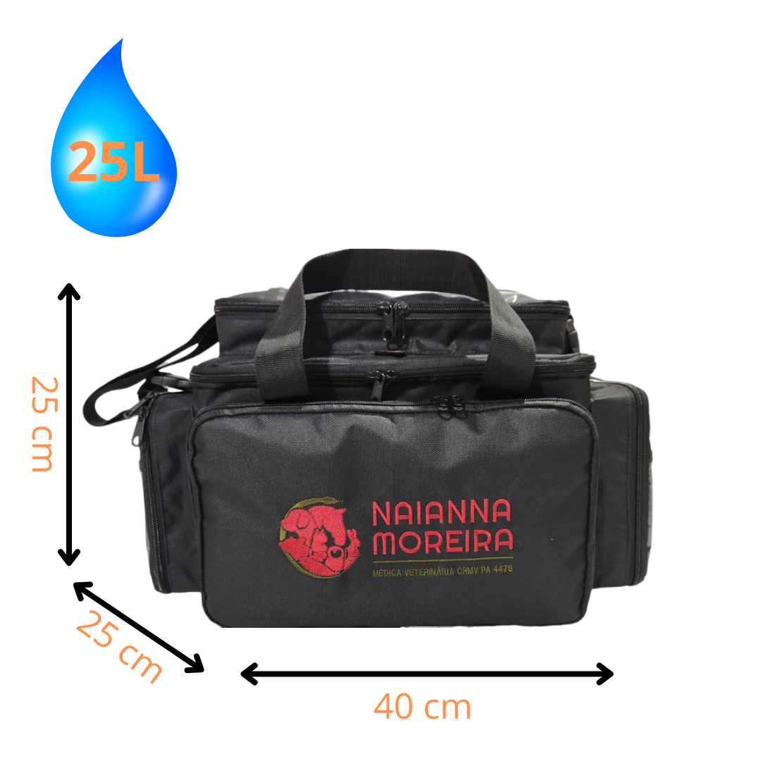 Mini Bolsa  Medicina Veterinária - Bordado Personalizado - Preta -
