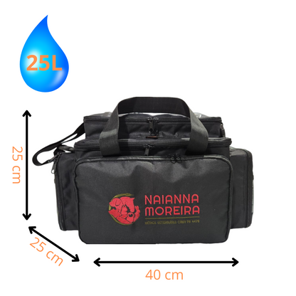 Mini Bolsa  Medicina Veterinária - Bordado Personalizado - Preta -
